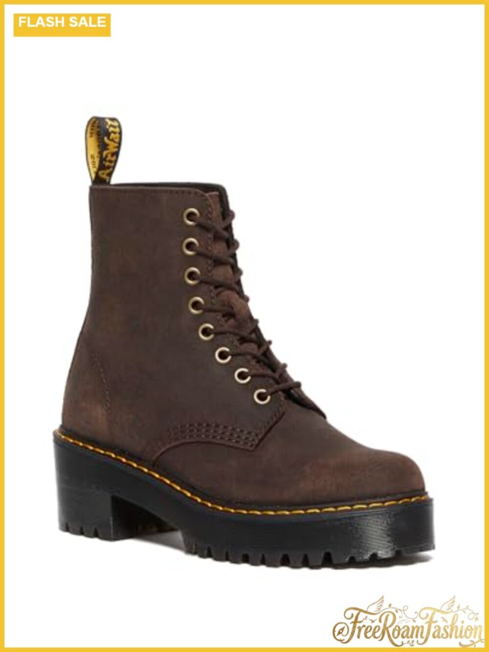 Combat Boots Lace Up Heeled Ankle Booties Leather Block Heel